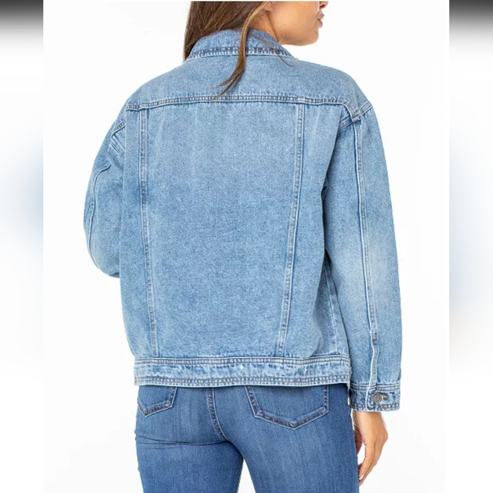 Celebrity Pink Distressed Jean Jacket With Patches Size Medium - Picture 4 of 8